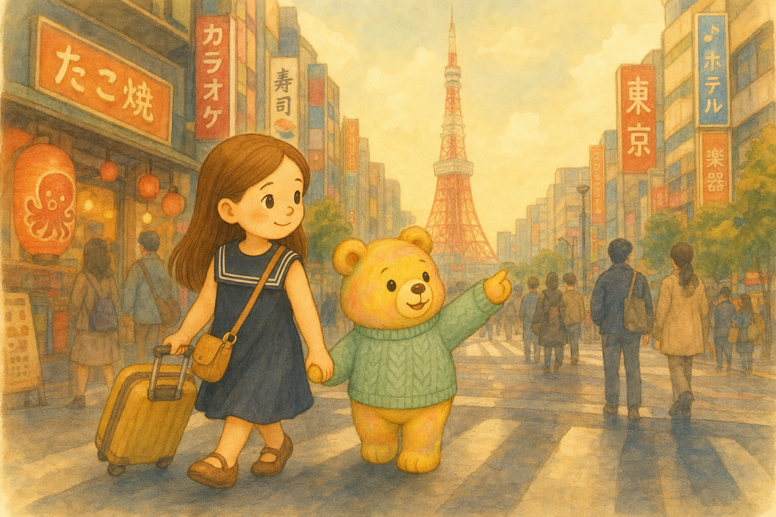 Illustration for Goo Goo and Carolyn Go to Tokyo
